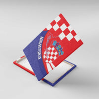 Croatia National Day Canvas Wall Art Hrvatska Checkerboard With Slavic Pattern