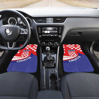 Croatia National Day Car Mats Hrvatska Checkerboard With Slavic Pattern