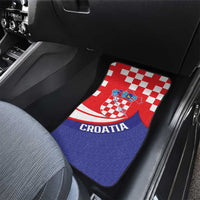 Croatia National Day Car Mats Hrvatska Checkerboard With Slavic Pattern