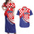 Croatia National Day Couples Matching Off Shoulder Maxi Dress and Hawaiian Shirt Hrvatska Checkerboard With Slavic Pattern