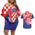Croatia National Day Couples Matching Off Shoulder Short Dress and Hawaiian Shirt Hrvatska Checkerboard With Slavic Pattern