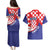 Croatia National Day Couples Matching Puletasi and Hawaiian Shirt Hrvatska Checkerboard With Slavic Pattern