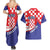 Croatia National Day Couples Matching Summer Maxi Dress and Hawaiian Shirt Hrvatska Checkerboard With Slavic Pattern