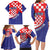 Croatia National Day Family Matching Long Sleeve Bodycon Dress and Hawaiian Shirt Hrvatska Checkerboard With Slavic Pattern