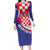 Croatia National Day Family Matching Long Sleeve Bodycon Dress and Hawaiian Shirt Hrvatska Checkerboard With Slavic Pattern