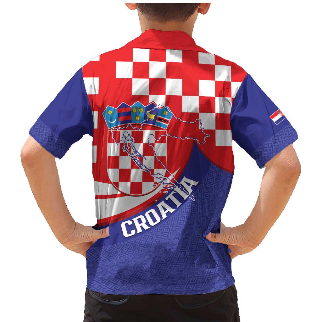 Croatia National Day Family Matching Mermaid Dress and Hawaiian Shirt Hrvatska Checkerboard With Slavic Pattern