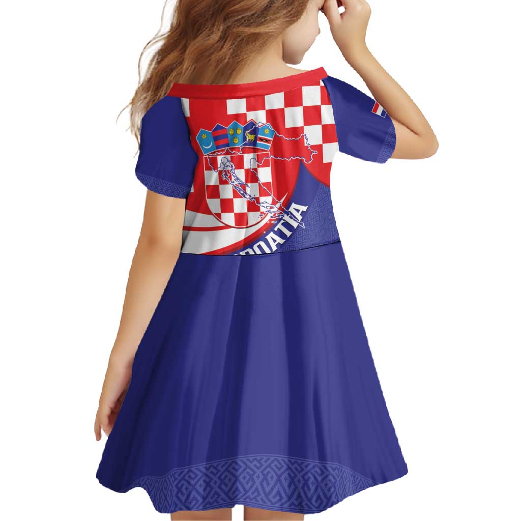 Croatia National Day Family Matching Mermaid Dress and Hawaiian Shirt Hrvatska Checkerboard With Slavic Pattern