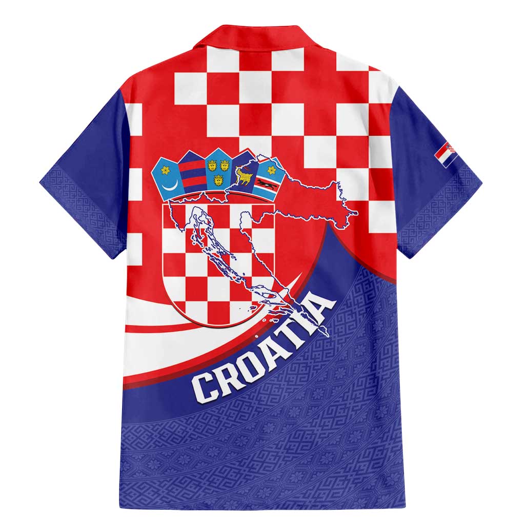 Croatia National Day Family Matching Mermaid Dress and Hawaiian Shirt Hrvatska Checkerboard With Slavic Pattern