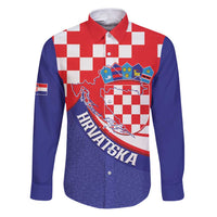 Croatia National Day Family Matching Puletasi and Hawaiian Shirt Hrvatska Checkerboard With Slavic Pattern
