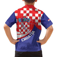 Croatia National Day Family Matching Summer Maxi Dress and Hawaiian Shirt Hrvatska Checkerboard With Slavic Pattern