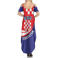 Croatia National Day Family Matching Summer Maxi Dress and Hawaiian Shirt Hrvatska Checkerboard With Slavic Pattern