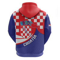 Croatia National Day Hoodie Hrvatska Checkerboard With Slavic Pattern
