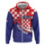 Croatia National Day Hoodie Hrvatska Checkerboard With Slavic Pattern