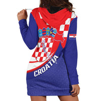 Croatia National Day Hoodie Dress Hrvatska Checkerboard With Slavic Pattern