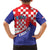 Croatia National Day Kid Hawaiian Shirt Hrvatska Checkerboard With Slavic Pattern