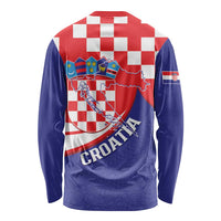 Croatia National Day Long Sleeve Shirt Hrvatska Checkerboard With Slavic Pattern