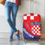 Croatia National Day Luggage Cover Hrvatska Checkerboard With Slavic Pattern