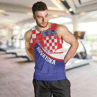 Croatia National Day Men Tank Top Hrvatska Checkerboard With Slavic Pattern