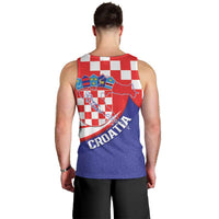 Croatia National Day Men Tank Top Hrvatska Checkerboard With Slavic Pattern