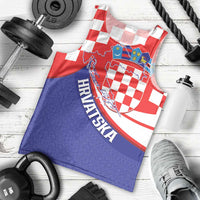 Croatia National Day Men Tank Top Hrvatska Checkerboard With Slavic Pattern