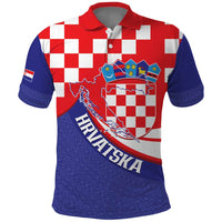 Croatia National Day Polo Shirt Hrvatska Checkerboard With Slavic Pattern