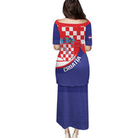 Croatia National Day Puletasi Hrvatska Checkerboard With Slavic Pattern