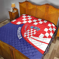 Croatia National Day Quilt Hrvatska Checkerboard With Slavic Pattern