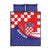 Croatia National Day Quilt Bed Set Hrvatska Checkerboard With Slavic Pattern
