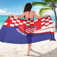 Croatia National Day Sarong Hrvatska Checkerboard With Slavic Pattern