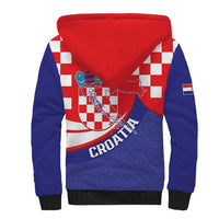 Croatia National Day Sherpa Hoodie Hrvatska Checkerboard With Slavic Pattern