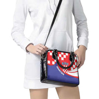 Croatia National Day Shoulder Handbag Hrvatska Checkerboard With Slavic Pattern