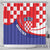 Croatia National Day Shower Curtain Hrvatska Checkerboard With Slavic Pattern