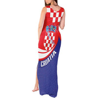 Croatia National Day Tank Maxi Dress Hrvatska Checkerboard With Slavic Pattern