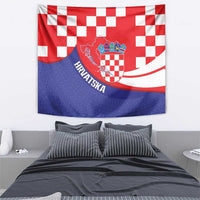 Croatia National Day Tapestry Hrvatska Checkerboard With Slavic Pattern