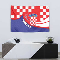 Croatia National Day Tapestry Hrvatska Checkerboard With Slavic Pattern