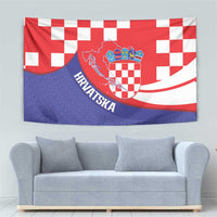 Croatia National Day Tapestry Hrvatska Checkerboard With Slavic Pattern