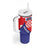 Croatia National Day Tumbler With Handle Hrvatska Checkerboard With Slavic Pattern
