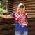 Croatia National Day Women Polo Shirt Hrvatska Checkerboard With Slavic Pattern