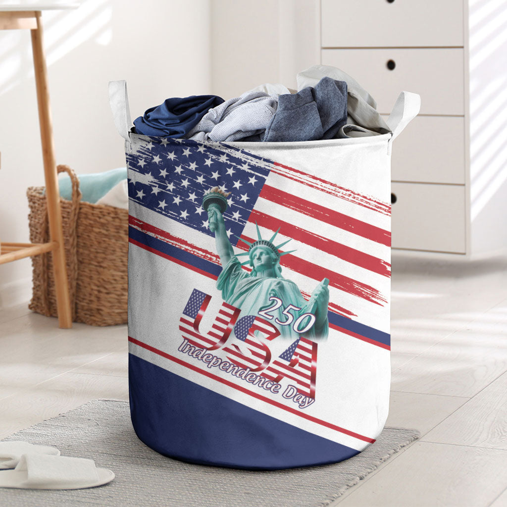 4th Of July United States Laundry Basket USA 250 Years Anniversary Statue Of Liberty