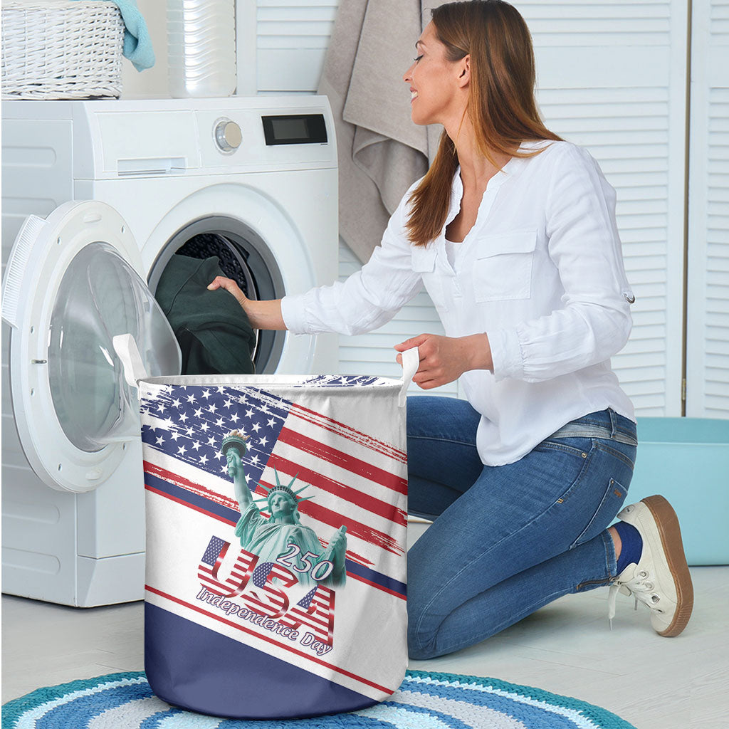 4th Of July United States Laundry Basket USA 250 Years Anniversary Statue Of Liberty