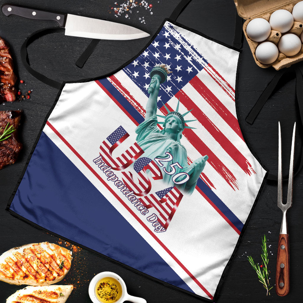 4th Of July United States Apron USA 250 Years Anniversary Statue Of Liberty