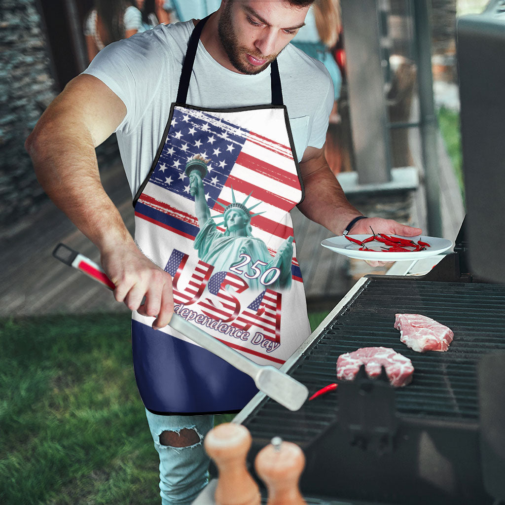 4th Of July United States Apron USA 250 Years Anniversary Statue Of Liberty
