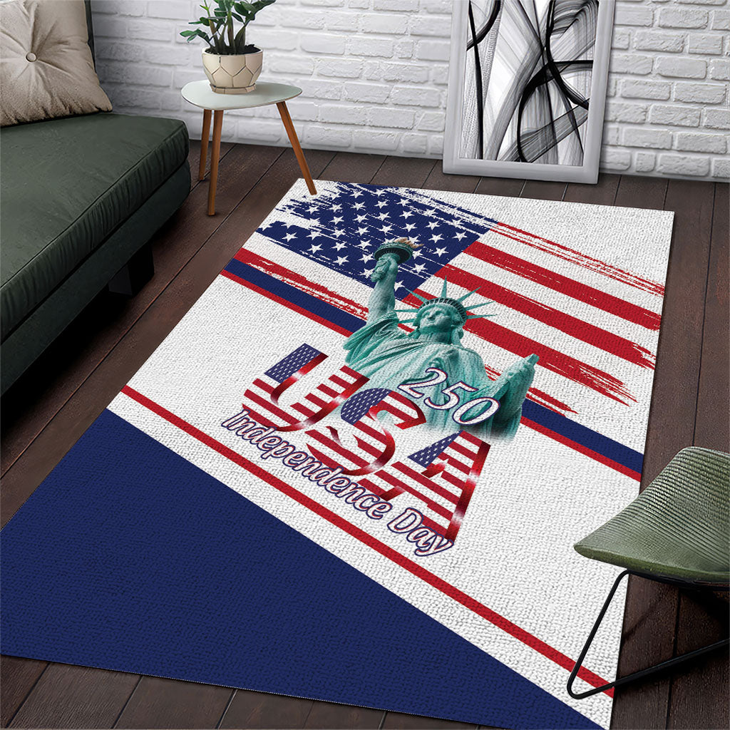 4th Of July United States Area Rug USA 250 Years Anniversary Statue Of Liberty
