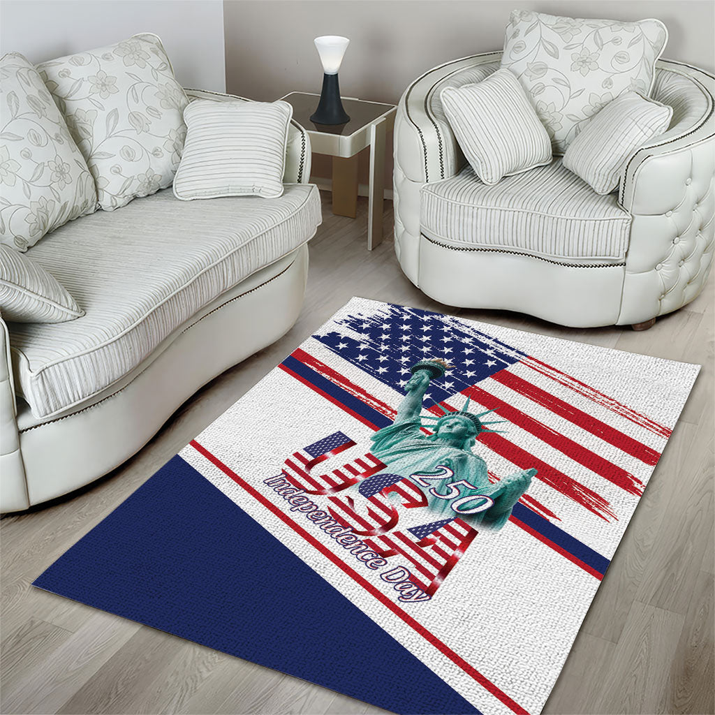 4th Of July United States Area Rug USA 250 Years Anniversary Statue Of Liberty