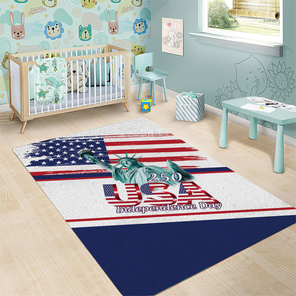 4th Of July United States Area Rug USA 250 Years Anniversary Statue Of Liberty