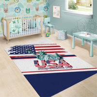 4th Of July United States Area Rug USA 250 Years Anniversary Statue Of Liberty
