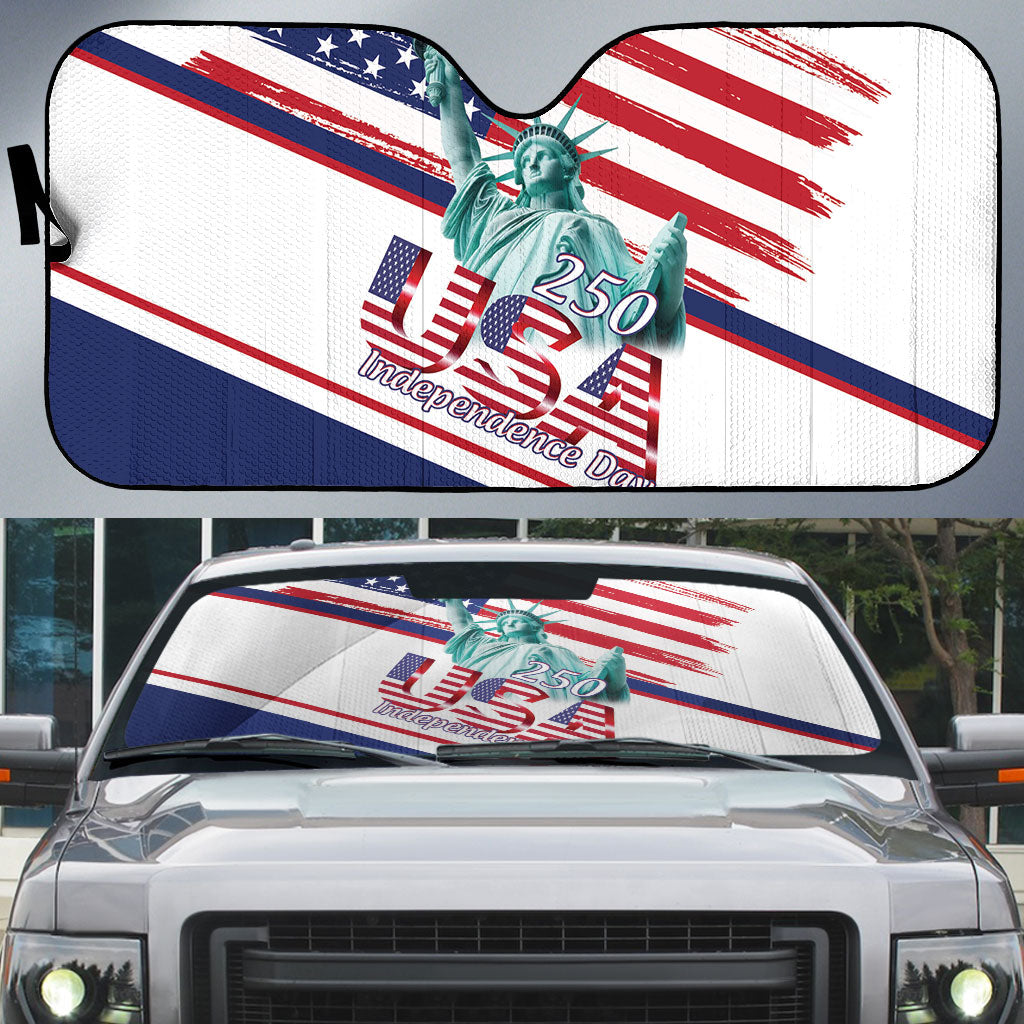 4th Of July United States Auto Sun Shade USA 250 Years Anniversary Statue Of Liberty