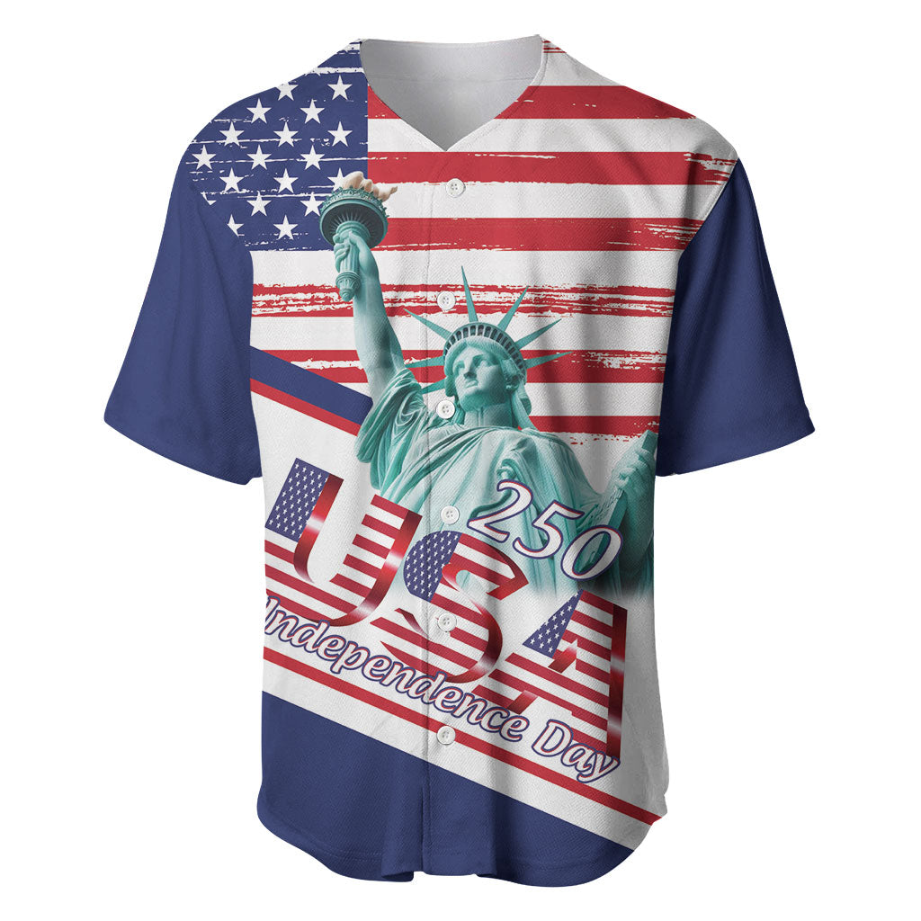 4th Of July United States Baseball Jersey USA 250 Years Anniversary Statue Of Liberty