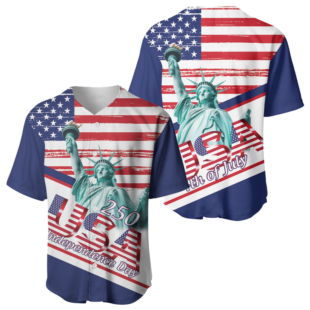 4th Of July United States Baseball Jersey USA 250 Years Anniversary Statue Of Liberty