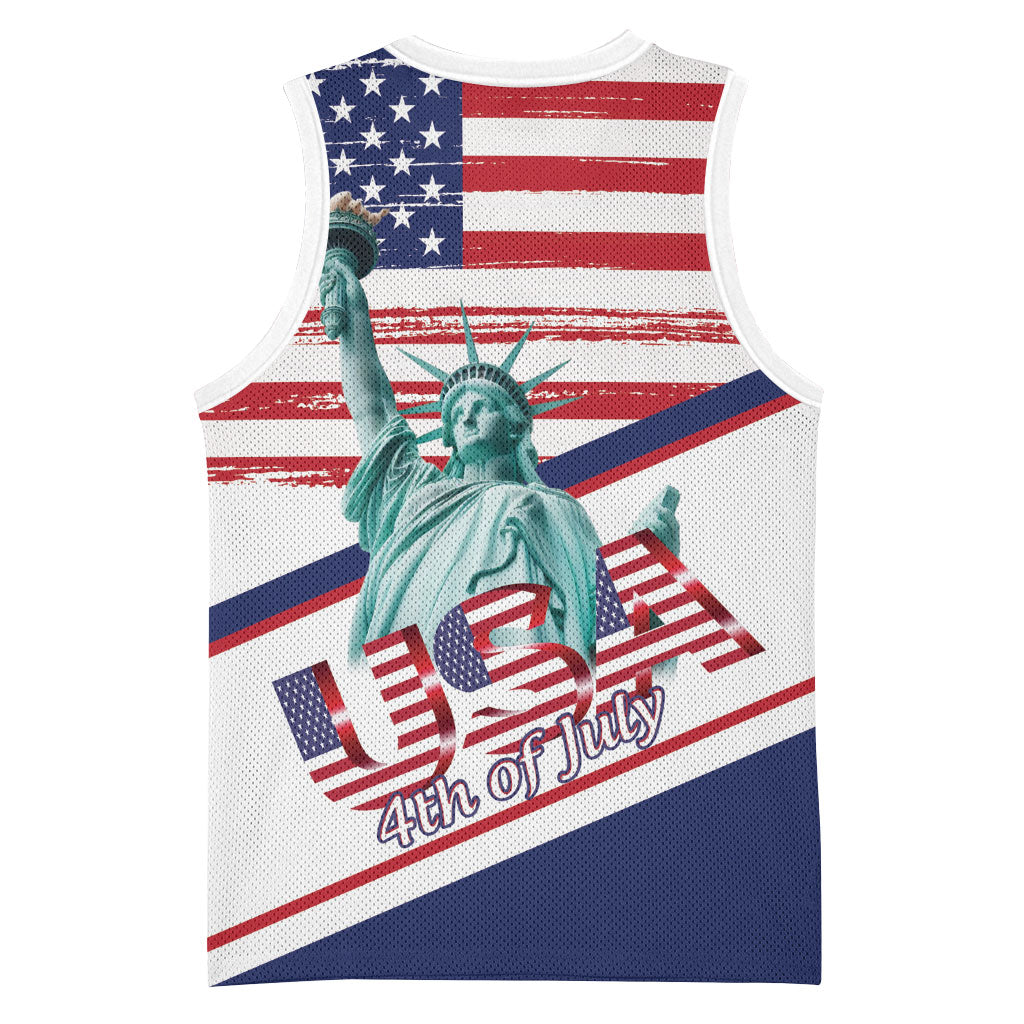 4th Of July United States Basketball Jersey USA 250 Years Anniversary Statue Of Liberty